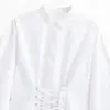 Roupas femininas de comércio exterior europeu e americano transfronteiriças ZA, populares no AliExpress, com design de amarração, acinturadas, modeladoras, camisa curta