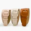Cinturón Cuadrado de Hebilla Color Caramelo para Mujer, Simple y Versátil, Cinturón de Cintura para Jeans Estilo Ins, Cinturón para Vestido, En Stock Venta Directa