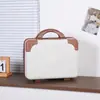 Mini Maleta, Souvenir, Estuche Cosmético Pequeño Portátil, Bolso de Mano Ligero de 14 pulgadas, Caja de Almacenamiento, Maleta Pequeña de Cuero para Mujeres