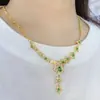 Collar Transfronterizo Amazon de Tsavorita Natural Plata S925 Piedra Principal Redonda 3/4*6 Joyería de Lujo Venta Directa de Fábrica