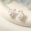 Brincos de Pérola de Pônei Desenho Animado Fofo para Mulheres, High-End, Luxo Acessível, Versáteis, Simples e Modernos, Brincos com Pino de Prata S925