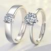 Anillo de pareja japonés y coreano, anillo de diamantes de imitación para boda, propuesta de boca abierta, anillo falso, accesorios de boda de moda para hombre y mujer, populares en línea.