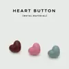 Botones de Resina Metálica de Corazón Coloridos Simples para Suéteres, Cárdigans, Camisas, Botones de Corazón para Abrigos, Botones Decorativos Infantiles