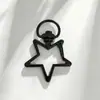 Llavero con Hebilla de Corazón Melocotón y Estrella de Cinco Puntas Pintados Hebilla Irregular de Perro Llavero DIY Simple Colgante Adorno Accesorios