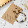 Pulseras Tejidas con Piedras Naturales de los Doce Signos del Zodíaco Transfronterizas Europeas y Americanas Nuevo Producto Pulsera Ajustable de Cuentas de Piedra Ojo de Tigre Set