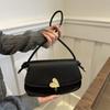 Moda Retro Ropa de Trabajo Color Sólido Texturizado Bolso Cruzado de un Solo Hombro para Mujer 2025 Principios de Primavera Nuevo Elegante Bolso de Mujer Versátil para Mujer