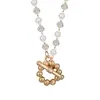 Collar con Colgante de Círculo de Perla y Cristal Estilo Nuevo Personalizado Estilo Minimalista para Abrochar Accesorios de Cadena para Clavícula Europeos y Americanos Ins Transfronterizo