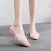 Novos Sapatos de Gelatina Moda Malha Doce Sapatos de Praia Verão Antiderrapante Feminino Respirável Planos Trabalho Sandálias de Plástico