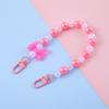 Nuevo llavero con colgante de cadena de cuentas y lazo colorido, con pequeñas flores de colores frescos, accesorios con cuentas, funda decorativa para auriculares.