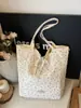 Bolsa de Lona Dupla Face Transfronteiriça Estilo Primavera Bolsa de Lona de Algodão Puro Bolsa Tote Bolsa de Mão com Alça de Ombro Bolsa de Mão de Nicho