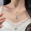 Nalan Plata S925 Nuevo Estilo de Lujo Accesible Chinoiserie Diseño de Moda Diamante Jade Calabaza Collar Y01883