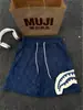 Shorts Masculino de Verão Azul Marinho Patchwork Boca de Tubarão Cleanfit Secagem Rápida para Praia Esportes ao Ar Livre Calça de Cinco Pontos