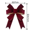 Venta Caliente Transfronteriza Navidad Nuevo Terciopelo Lazo Grande Cinta de Terciopelo Fondo Rojo Alambre Colgante Flor Decoración