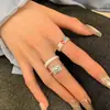 Anillo de Expresión Geométrica Y2K Femenino Celebridad de Internet Moda K-Style Versátil Elegante Anillo Abierto Nicho Personalizado Anillo para el Dedo Índice