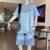 Traje Deportivo de Seda de Hielo de Secado Rápido para Niños, Estudiantes de Secundaria y Preparatoria, Uniformes de Baloncesto, Ropa de Verano Juvenil, Conjunto de Dos Piezas Holgado de Talla Grande