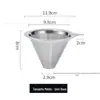 Fábrica de origem filtro de café aço inoxidável 304 Funil de café com duas alças sem filtro exclusivo transfronteiriço