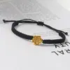 Pulsera Tejida Finamente con Nudo Plano de Loto Tridimensional, Simple y Versátil, Diseño de Loto Auspicioso, Ajustable, Pulsera Transfronteriza Unisex para Pareja