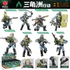 Homem Militar Montado Xiangjun Transfronteiriço Modelo Articulado Móvel Homem Simulação Blocos de Construção Soldado Arma Militar Brinquedo