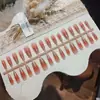 Série CFUnhas Vestíveis de Comprimento Médio com Glitter Colorido, Gentil, Desejo Puro, Meninas do Cotidiano, Doce e Cool, Desejo Puro, Manicure Pré-fabricada