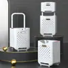 Cesto de Roupa Suja Dobrável, Cesto de Lavanderia Modular de Duas Camadas para Uso Doméstico, Cesto de Armazenamento de Roupas e Brinquedos para Banheiro, Balde de Roupa Suja