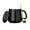 Taza de Cerámica Navideña Creativa, Elegante, de Alta Calidad con Tapa y Cuchara, Taza de Café de Moda para Parejas
