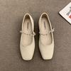Sapatos Mary Jane Quadrados de Camurça Planos Estilo Francês para Mulheres, Novo Vintage 2026 Primavera e Outono Sapatos de Vovó