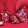 Saco de doces de casamento saco de rede de casamento saco saco de sementes de melão saco de doce de amendoim caixa de doces vermelha de sub-rede caixa de doces de casamento