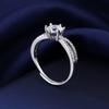 Anillo de doble fila de pared retorcida hueca de moda coreana, temperamento de lujo para mujer, anillo de diamante de 1 quilate con microincrustaciones, una generación de cabello