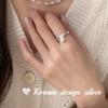 Anel Minimalista Coreano de Prata S925 Prata Esterlina com Pérola Gota Simples e Elegante Anel Aberto de Nicho