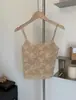 Camisola de Encaje Francés Puro Deseo para Mujer Espalda Hermosa Primavera Verano Sin Costuras Transpirable con Almohadillas en el Pecho Capa Base Encaje Camisola de Espalda Hermosa