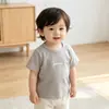 Camiseta de Verano para Niños, Top de Algodón Puro Clase A para Bebé, Camiseta Interior Unisex Fina de Manga Corta para Bebé, Camiseta para Niños Pequeños