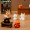 Paisaje en miniatura, decoraciones creativas de Año Nuevo, adornos de caja sorpresa de gatito naranja lindos y auspiciosos, accesorios para coches y escritorios