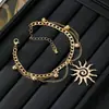 Pulsera bohemia transfronteriza europea y americana de girasol en espiral con perlas y diseño creativo de espiral dorada en el centro