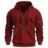 Moletom com zíper casual esportivo masculino de nova coleção outono/inverno, com múltiplos bolsos, forro de fleece, corte solto e design quente, para vendas transfronteiriças