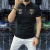 Estação Europeia 2023 Verão Novo Emblema Personalizado Masculino Lapela Manga Curta High-end Bordado Camisa Polo Manga Meia Manga Business Tendência