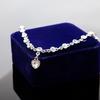 Moda Europeia e Americana Pulseira de Cristal Coração de Pêssego Brilho Diamante Diamante Acessórios de Mão Femininos Coração do Mar em Estoque Atacado