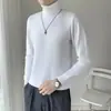 Suéter Casual para Hombre Cuello Alto Punto Otoño Invierno Color Sólido 2026 Otoño Tendencia Regular Cuello Redondo Adolescente Manga Larga