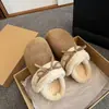 Zapatillas Birkenstock de Medio Abierto con Felpa de Otoño e Invierno para Mujer Zapatillas de Piel con Lazo Retro de Punta Cerrada Zapatillas de Algodón Perezosas para Exteriores