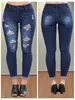 Comercio Exterior Transfronterizo Verano Moda Europea y Americana Jeans Ajustados para Mujer con Agujeros, Pantalones Skinny Adelgazantes Estilo Americano, Al por Mayor en Stock