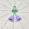 2 Pingentes de Flor de Lírio-do-Vale Lã Ins Crochê Chaveiro Finalizado Acessórios de Joia Super Fofo Flor de Orquídea Cordão Crochê