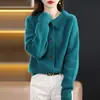 Nuevo Suéter de Invierno para Mujer con Cuello Clásico Elegante, Suéter de Punto de Color Sólido, Camisa Base Interior a la Moda