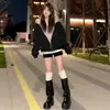 Shorts de Terciopelo Negro para Mujer Otoño e Invierno 2025 Nuevo Cintura Alta Efecto Adelgazante Línea A Ajustados Deportivos Hot Pants Leggings Elásticos
