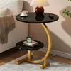 Mesa de Café Pequeña de Lujo Ligero Estilo Nórdico Mesa de Café para Sala de Estar en Casa Mesa Auxiliar Minimalista Moderna Mesa de Noche Móvil para Dormitorio