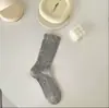 Calcetines Finos de Malla Rayada Transpirables Largos hasta la Media Pantorrilla de Mujer Zhuji Primavera y Verano, Calcetines Blancos Holgados Estilo Ballet