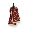 Presente de Aniversário Cachecol Vermelho Feminino Inverno Estilo Coreano Xadrez Versátil Quente Tricô Lã Alta Qualidade Cachecol de Estudante