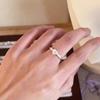 Anillo liso de estilo coreano, irregular, de plata de ley 925, combinable con todo, diseño de estilo nicho para mujer, combinación sin color.