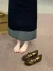 Encuentro Primero Temporada 2026 Versión Coreana Zapatos Planos Elásticos de Patchwork con Punta Cuadrada para Mujer, Nuevos Zapatos de Ballet Rojos para Noche de Otoño