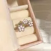 Anillo Abierto Rosa Claro Luz Suave Flor Goteo de Aceite Beiyin, Anillo de Dedo Índice de Lujo Alto Gama, Joyería Dulce y Fresca para Mujer