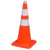 Cone de Estrada de PVC Altamente Refletivo Barreira de Advertência Vermelha para Estrada Cone de Isolamento de 70cm Instalação de Prevenção de Colisão na Estrada Cone de Borracha para Estrada