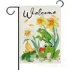 Amazon Venta Caliente Transfronteriza Flores de Primavera y Verano Bandera de Bienvenida para Jardín Ventas Directas de Fábrica Venta al por Mayor Bandera Personalizada para Jardín